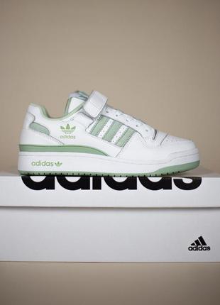 Женские кроссовки adidas forum 84 low white green адедас форум7 фото