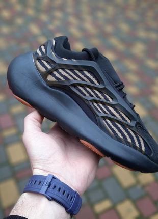 👟 кроссовки adidas yeezy 700 v3 черные с оранжевым / наложка bs👟