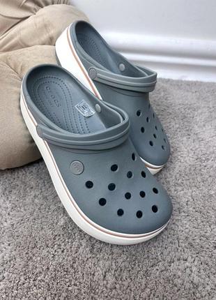 Жіночі крокси crocs platform crocband grey сірі