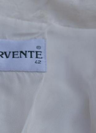 Удлиненный жаккардовый пиджак-френч ванильного цвета  от итальянского бренда fervenте4 фото