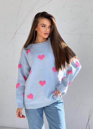 Бомбезный свитер “сердечко” хлопок