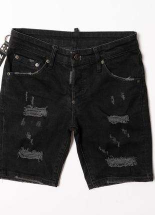 Dsquared2 distressed logo-patch denim shorts чоловічі шорти