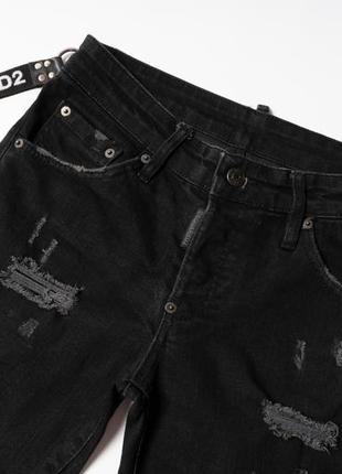 Dsquared2 distressed logo-patch denim shorts чоловічі шорти3 фото