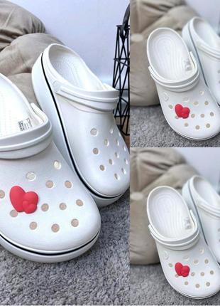 Жіночі крокси crocband platform білі лідер продажів crocs crocband platform white2 фото