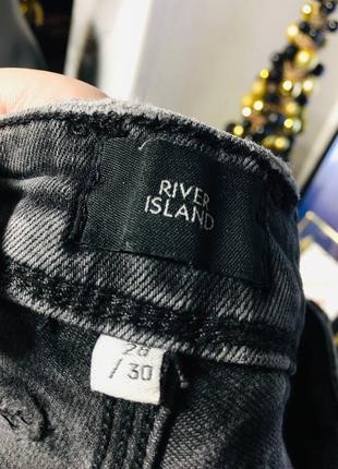 Серые мужские джинсы скинни с потёртостями от river island 2810 фото