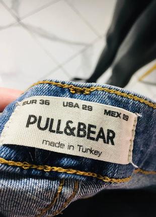 Голубые рваные джинсы скинни pull & bear xs/s2 фото