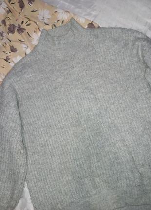 Вязаный свитер с горлом ff с объёмными рукавами2 фото