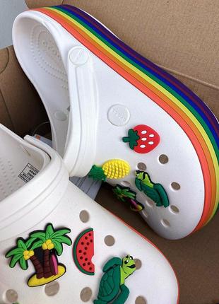 Жіночі крокси сабо crocs platform crocband rainbow 🌈