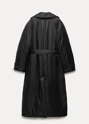 Zara длинный стеганый плащ, тренч, пальто, куртка, тренчкот10 фото