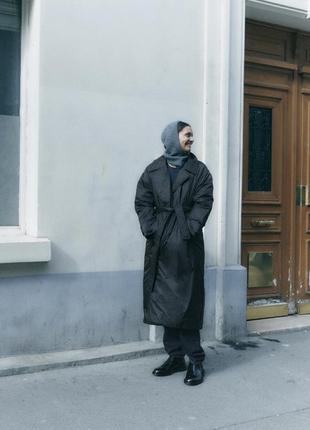 Zara длинный стеганый плащ, тренч, пальто, куртка, тренчкот3 фото