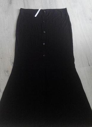 Спідниця чорна максі застібаєься на гудзики; asos; xl/xxl