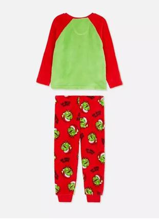 Плюшевая пижама красно-зеленая дракон primark 104, 110, 116см2 фото