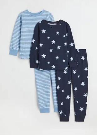 Пижама длинный рукав в звезды и полоску h&m 98/104, 110/116, 122/128см