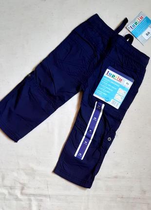 Штани джогери lupilu темно-сині бавовняні карго на хлопчика 1,5 року (86 см)