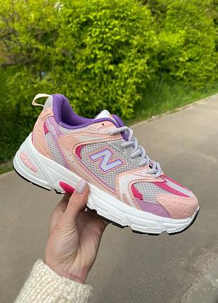 New balance 530 multicolour легкі кросівки демі весна осінь різнокольорові персикові з фіолетовим легкие кроссовки демисезонные персик сиреневые