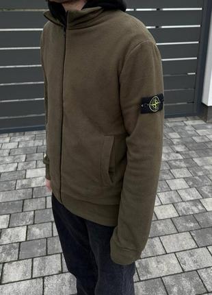 Флисовая кофта stone island хаки 4
