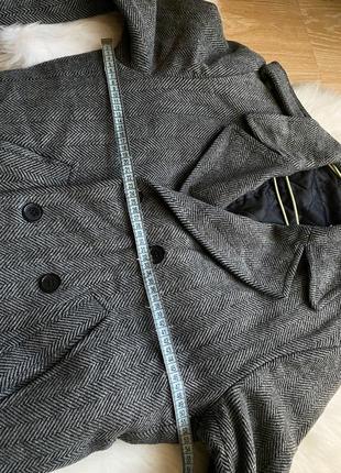 Серое кашемировое двубортное полу пальто frank zander paris франция кашемир куртка классическая жакет10 фото