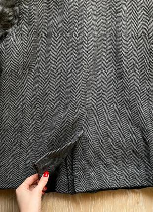 Серое кашемировое двубортное полу пальто frank zander paris франция кашемир куртка классическая жакет6 фото