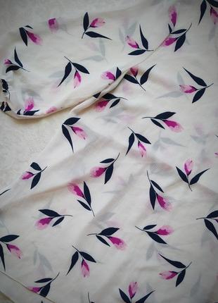 Легкая блуза, цветочный принт, рукав 3/44 фото