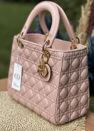 Сумка в стиле леди диор пудра, сумка в стиле лебеди диор, розовая сумка в стиле dior ledy3 фото