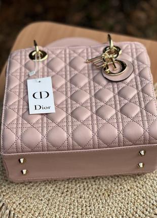 Сумка в стиле леди диор пудра, сумка в стиле лебеди диор, розовая сумка в стиле dior ledy7 фото