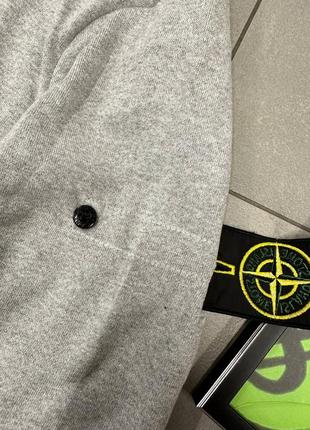 Худи stone island серый 2