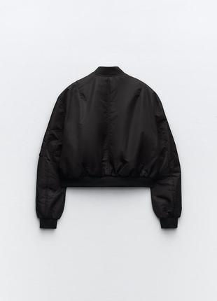 Zara укорочена нейлонова куртка-бомбер, вітровка, плащ6 фото