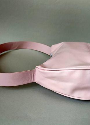 Компактна світло-рожева сумочка багет10 фото