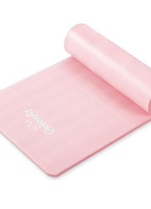 Коврик (мат) для фитнеса и йоги queenfit nbr 1,5см pink