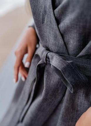 Льняное платье лён лен кимоно кардиган кимоно назапах льняне плаття сукня з льону кімоно2 фото