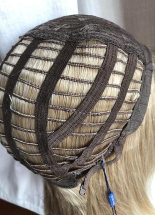 Искусственный парик с челкой чёлкой каскад густые волосы светлые русые блонд блондин...