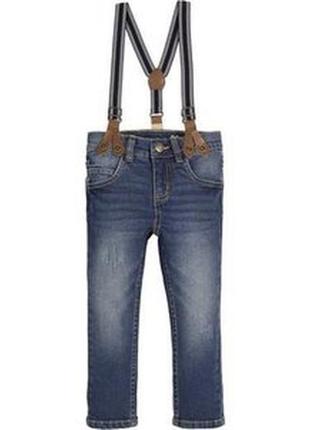 Lupilu. джинси з підтяжками для хлопчика 86 розмір. слім фіт.2 фото