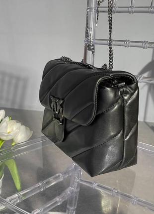 Брендовая сумка pinko puff black logo bag7 фото