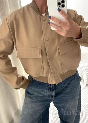 Новая куртка бомбер с карманами5 фото