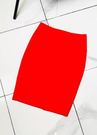 Красная мини юбка из костюмной ткани oodji м