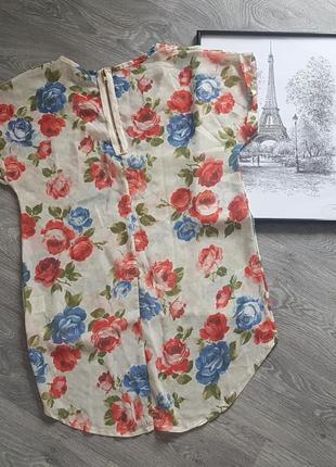 Стильная блузка в цветочный принт с замочком ззади на спине 🖤 internaçionale 🖤2 фото