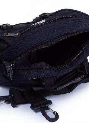 Чоловіча спортивна сумка через плече з поліестеру onepolar темно-синя з чорним8 фото