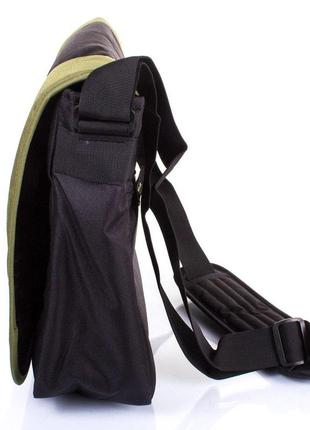 Мужская спортивная сумка через плечо из полиэстера onepolar оливковая с черным5 фото