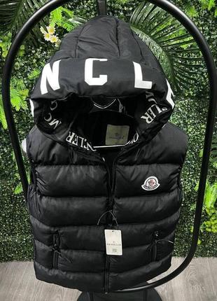 Чоловіча жилетка moncler чорна8 фото