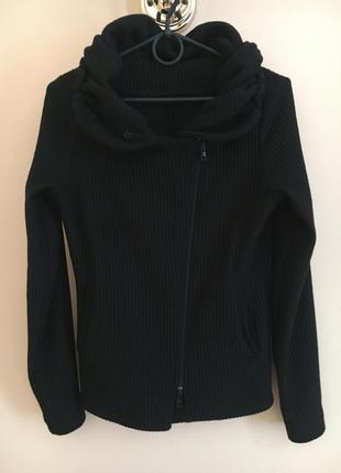 Классная стильная толстовка жакет косуха куртка пиджак тёплая чёрная3 фото