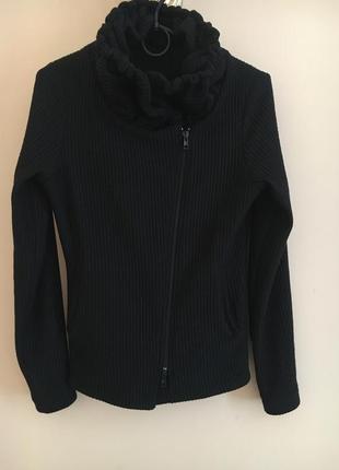 Классная стильная толстовка жакет косуха куртка пиджак тёплая чёрная4 фото