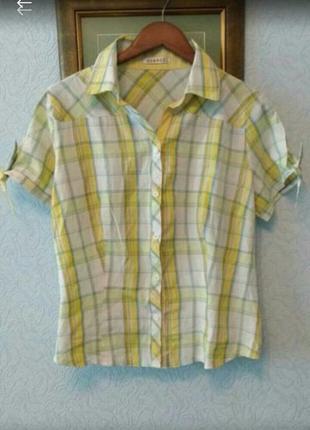 Відмінна легка блузка в яскраво - лимонну клітку