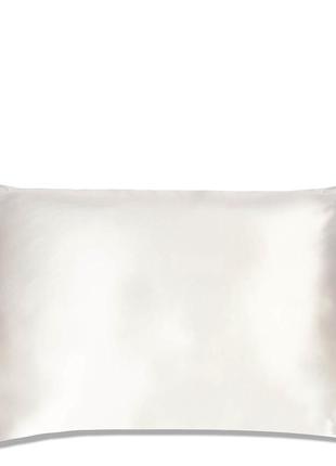 Шовкова наволочка білого кольору 50х70 см на блискавці двостороння de lure1 фото