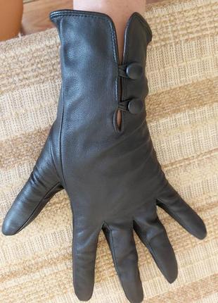 Перчатки утеплені, шкіряні