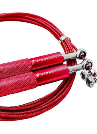 Скакалка 4yourhealth jump rope premium 0194 швидкісна 3м червона (4yh_0194_red) - топ продаж!4 фото