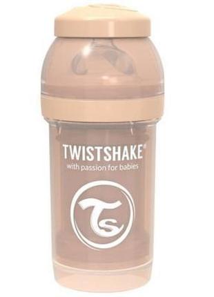 Бутылочка для кормления twistshake антиколиковая 180 мл, бежевая (69860)