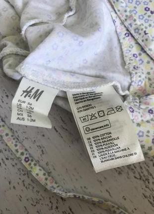 Крута панама капелюх головний убір на зав'язках котон h&m 0-3міс2 фото