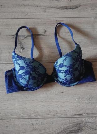 Бюстгальтер бра victorias secret lined demi bra 34 b 75 b синій1 фото