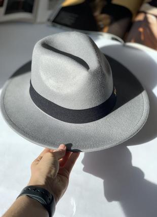 Капелюх жіночий осіння федора сіра