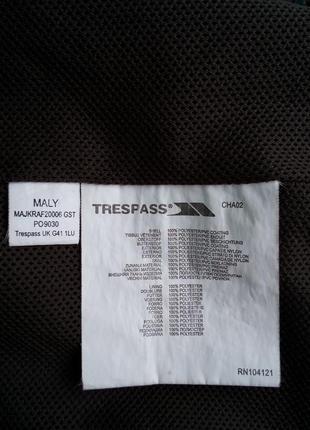 Водонепроницаемая (3000 мм) ветронепроницаемая мембранная мужская демисезонная куртка trespass 
тр 50 оригинал.10 фото